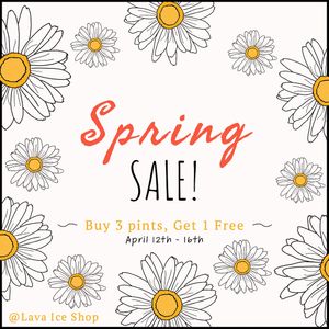 Spring Sale! Buy 3 pints, Get 1 FREE! at Lava Ice Shop in Port Charlotte