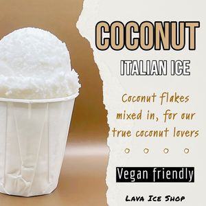 Coconut Italian ice at Lava Ice Shop in Port Charlotte