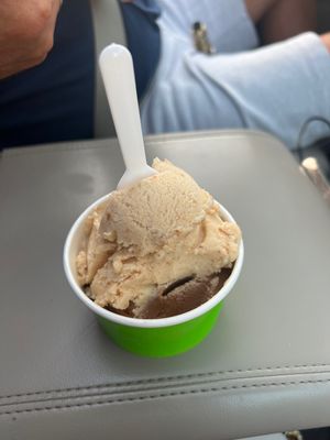 Biscoff and coffee Italian ice. 2 scoops is a small. I met the owner she is a lovely girl. This tastes wonderful!!!! So glad i stopped    at Lava Ice Shop in Port Charlotte