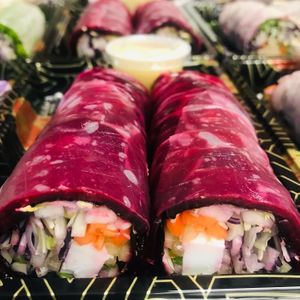 Roasted beets with vegan feta with tarragon dressing   at Jules' Kitchen in Ipswich