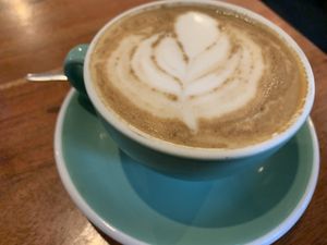 Soy flat white. Pretty good    at Source Foods in Perth