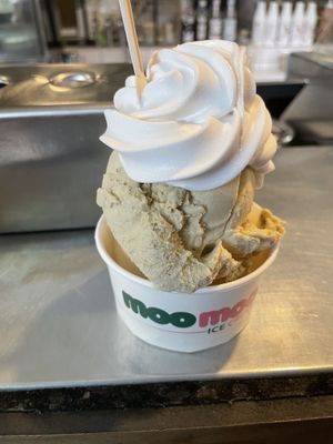 Two giant scoops with softice  at Moo Moo Isbar - Nordhavn in Copenhagen