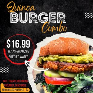 Quinoa Burger Combo deal  at Sir Vegaani in Roanoke