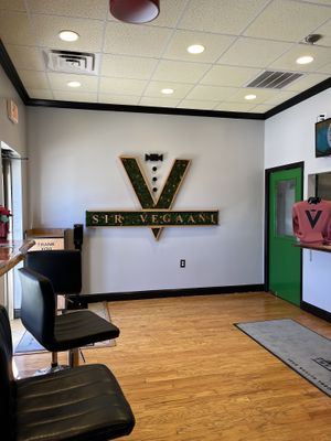 Nice countertop to eat inside, takeout also available    at Sir Vegaani in Roanoke