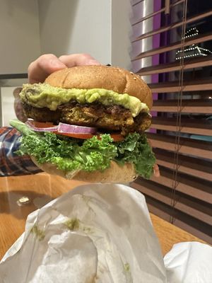 Quinoa burger loaded with guac   at Sir Vegaani in Roanoke