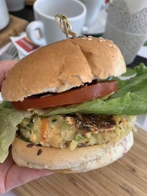 Vegan burger   at Verde Maçã in Terceira