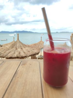 Beetroot carrot ginger juice at Summer by Coco Tam's in Koh Samui