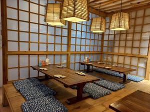 Japanese style seating at I Luv Sushi CNX in Chiang Mai
