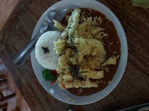 Veg tempura curry rice at I Luv Sushi CNX in Chiang Mai