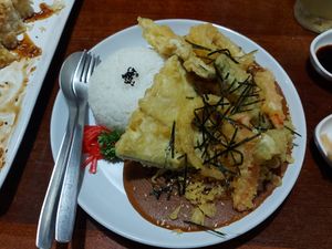 Veg tempura curry rice at I Luv Sushi CNX in Chiang Mai