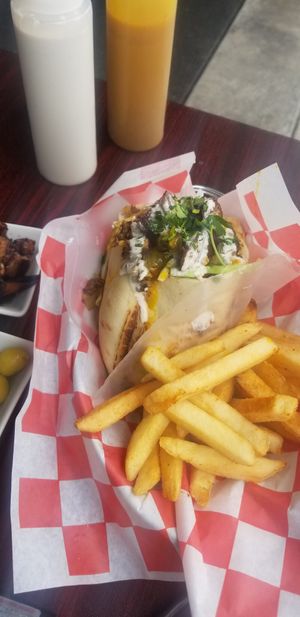 Shawarma sandwich at Hummus Yummy in Valley Village