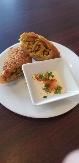 Vegan Shawarma sticks (egg rolls) at Hummus Yummy in Valley Village