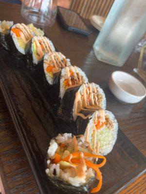 Spicy krab roll at House of Vegano in St Petersburg