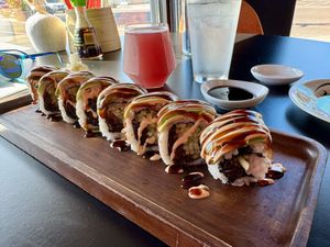 Caterpillar roll. Very good with a bit of a spice kick    at House of Vegano in St Petersburg