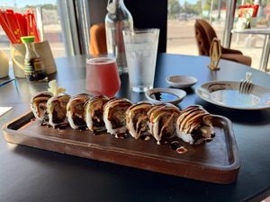 Caterpillar role and amethyst in blossom kombucha. Kombucha that actually tastes good!  at House of Vegano in St Petersburg