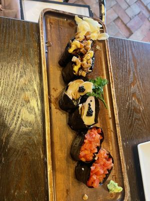 Gunkan appetizer  at House of Vegano in St Petersburg