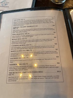 Menu 2  at House of Vegano in St Petersburg