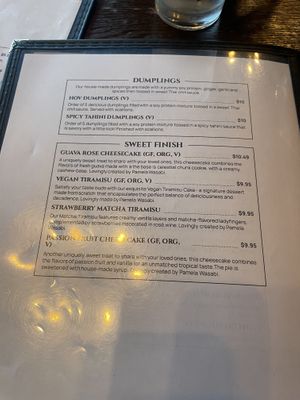 Menu 4  at House of Vegano in St Petersburg