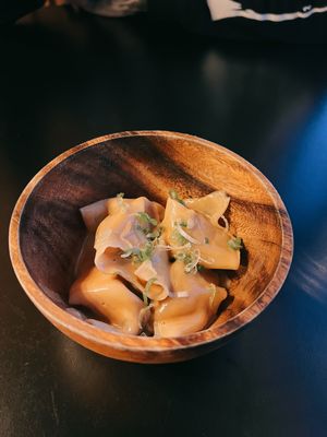 Dumplings, creamy hint of spice.   at House of Vegano in St Petersburg