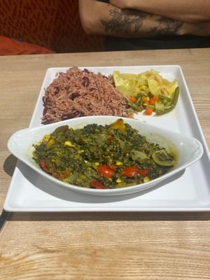 Ackee and callaloo - this was so beyond delicious  at Tasty Jerk in South East London