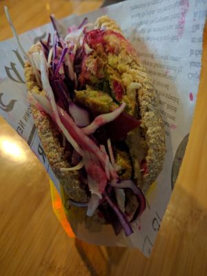falafel sandwich at Botaniq in Copenhagen