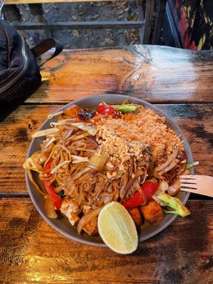 Vegan pad thai  at Mae Thai in Stockholm