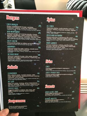 Some vegan / vegetarian options at Intergalactic Diner in Belgrade