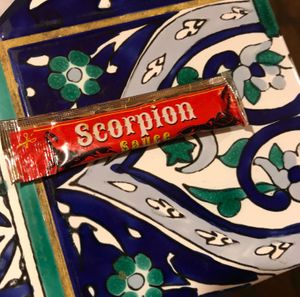 Scorpion Hot Sauce at Tortilla Casa in Belgrade