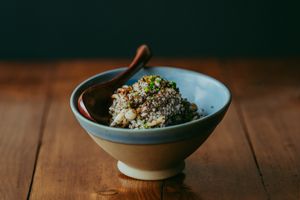 Shemeji mushroom rice. at Bonsai Plant Kitchen in Brighton
