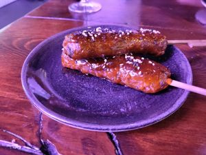 'Pork' skewers at Bonsai Plant Kitchen in Brighton