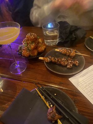 Kebabs and cauliflower   at Bonsai Plant Kitchen in Brighton