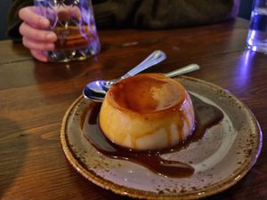 Creme caramel, incredible! at Bonsai Plant Kitchen in Brighton