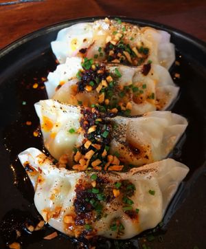 Mixed vegetable gyoza   at Bonsai Plant Kitchen in Brighton
