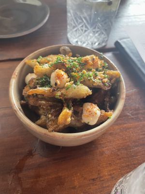 Tempura Mushrooms - super tasty  at Bonsai Plant Kitchen in Brighton