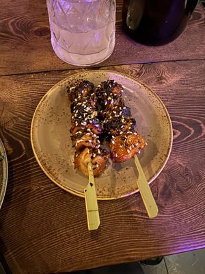 Chicken skewers   at Bonsai Plant Kitchen in Brighton