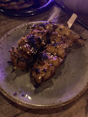 ‘Chicken’ skewers  at Bonsai Plant Kitchen in Brighton