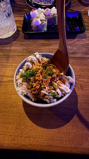 Fried onion rice at Bonsai Plant Kitchen in Brighton