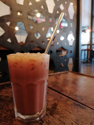 Iced mint chocolate w/ oat milk and no whipped cream at 200 Degrees Coffee in Sheffield