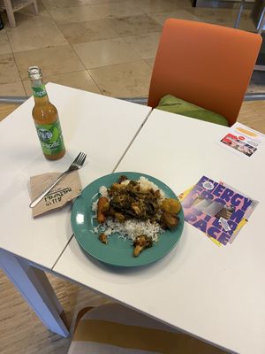 Broccoli curry with rice 🥦  at Community Kitchen in Munich