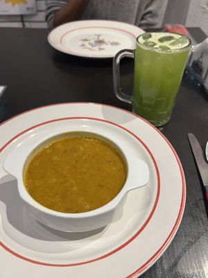 Dal soup + house lemonade   at Red Indian Chilli in Oaxaca
