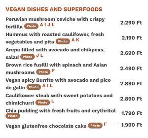 Menza menu 2022  at Menza in Budapest