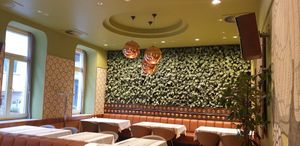 Binnen in het restaurant at Menza in Budapest