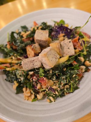 kale & mango peanut crunch salad, add tofu. the salad is delicious but adding tofu is not worth the $3.50 upcharge... more than 1/4 of the cost of the entire salad, cold & flavorle at Jacknife in Madison