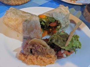 Vegan burrito at El Caballero in Cabo Pulmo