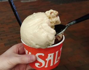 Pineapple-coconut and chocolate at Salt & Straw in Miami