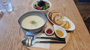 Soup set at Beyond Veg in Tokyo