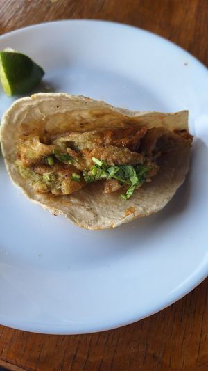 Taco de chicharrón veggie 🤯❤️🙌🏻😍 at El Taco Loco Vegano in San Andres Cholula