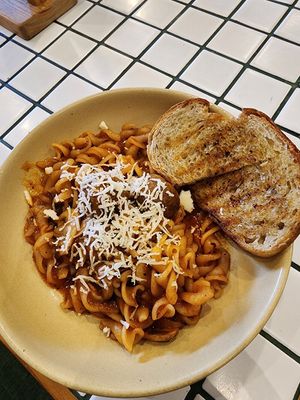 Meatball pasta at Burgreens Bintaro in Tangerang