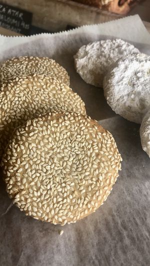Vegan and gluten free sesame cookie  at Amar Bakery and Market in Boynton Beach