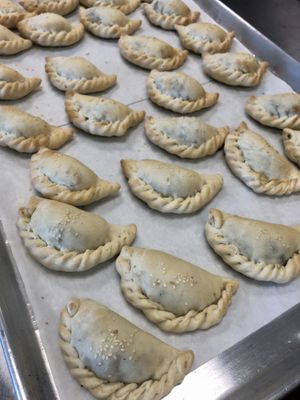 Vegan lentil hot pie  at Amar Bakery and Market in Boynton Beach